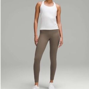 Women’s Lululemon Wunder Train High Rise Tight Sz 0, 25” length brown